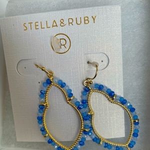 Stella & Ruby blue and gold chandelier earrings